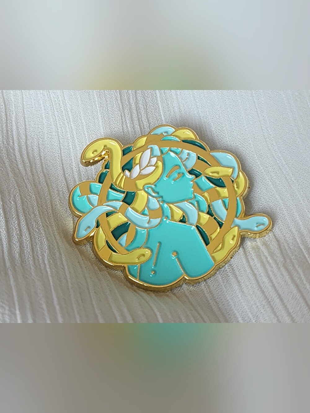 🐍💚 Art Nouveau Medusa Enamel Pin